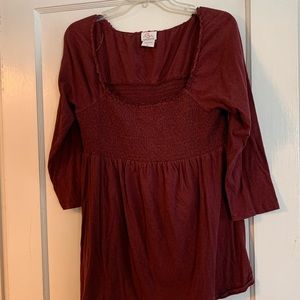 XL maroon maternity top